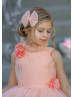 Tulle 3D Flowers High Low Spring Flower Girl Dress